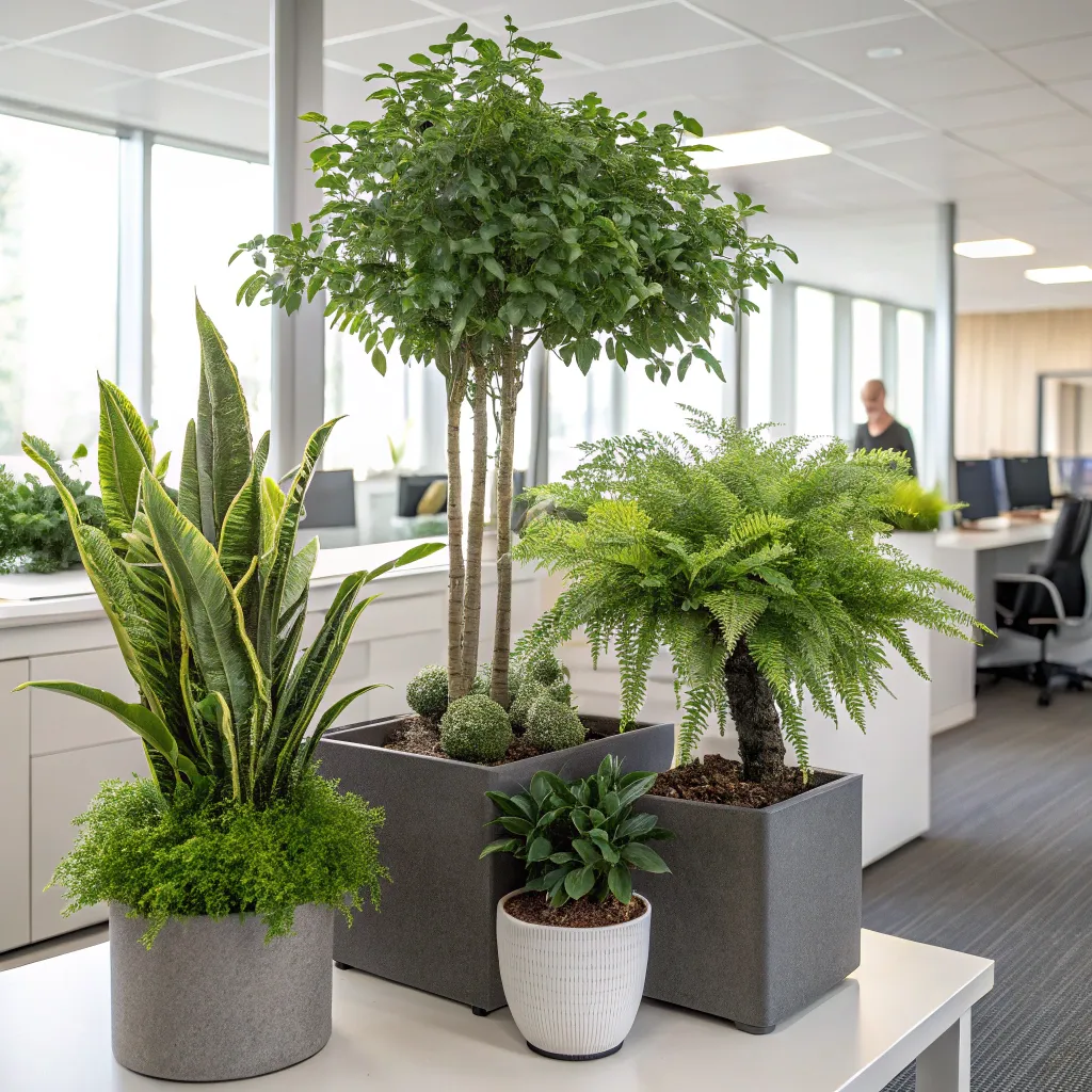 Arrangement of office plants